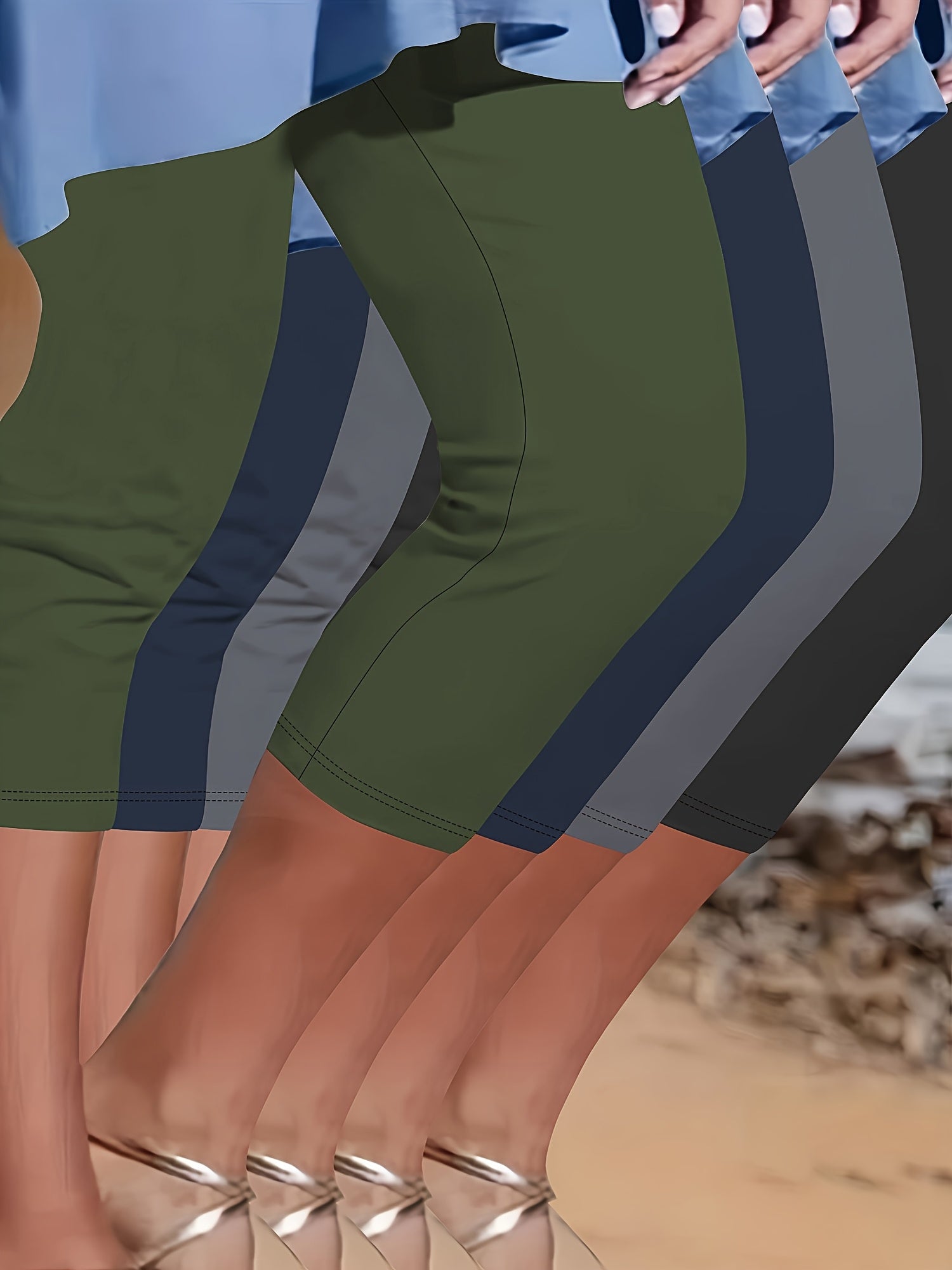 Plus Size Women’s High-Waisted Stretch Capri Leggings Soft Lightweight 3/4 Length