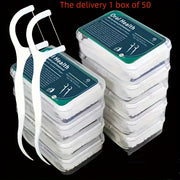 Disposable Dental Floss Picks 50pcs Ultrafine Thin Thread Oral Care Teet