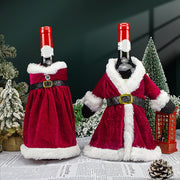 Christmas Red Wine Bottle Cover with Leak-Proof Travel Case and Cute Polyester Sweater Design