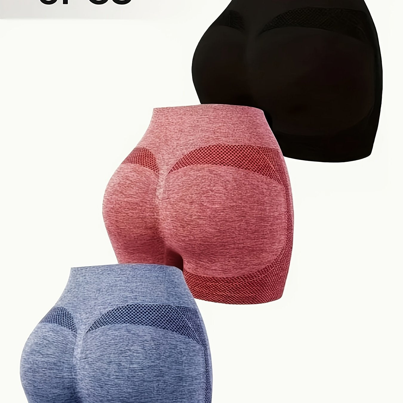 Women's High-Waist Seamless Yoga Shapewear Shorts Tummy Control Butt Lift Polyester