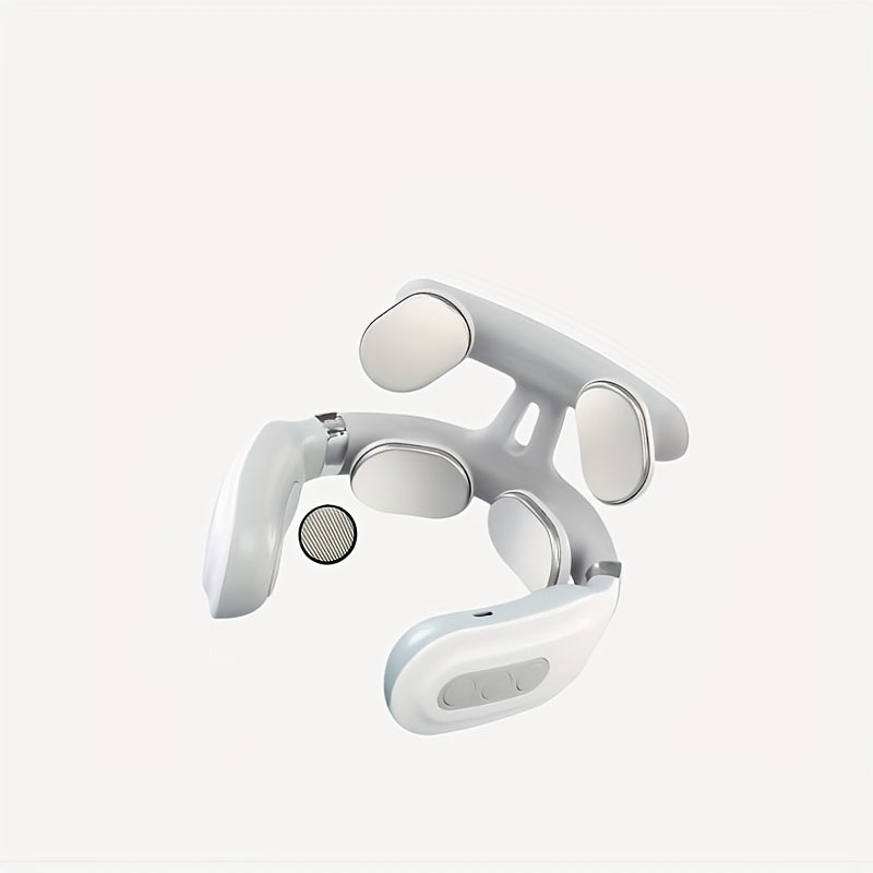 Electric Neck and Shoulder Massager with Four Massage Heads for Travel and Office Use
