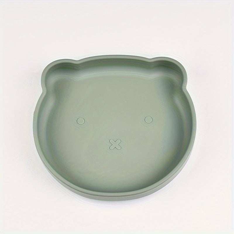Plato de silicona para niños con secciones divididas y ventosa, libre de BPA, de grado alimenticio, duradero, fácil de limpiar