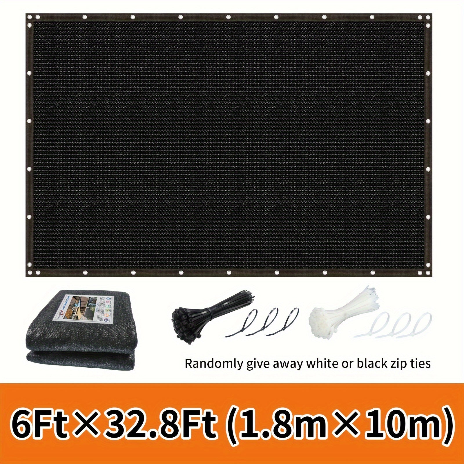 Outdoor Privacy Screen Fence Windproof Sun Protection Decorative Wall Mounted Barrier Black or White Ties Included