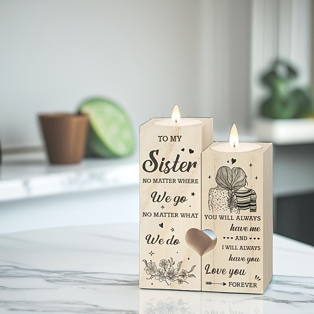 Heart Shaped Candle Holder Gift for Sister Without Candles