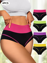 Bragas de cintura alta con control de abdomen y ajuste cómodo en color contrastante