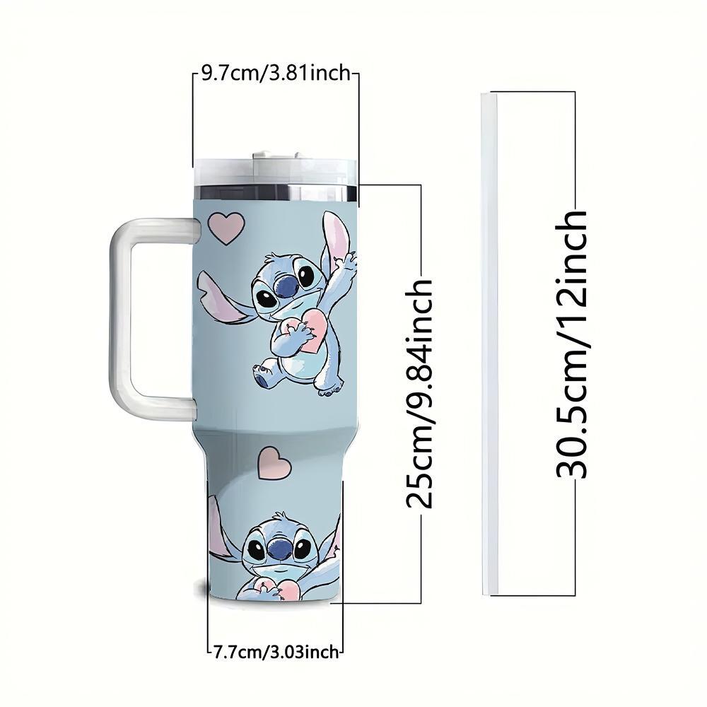 Vaso aislado de 40 oz con tapa a prueba de fugas y pajilla para bebidas calientes y frías