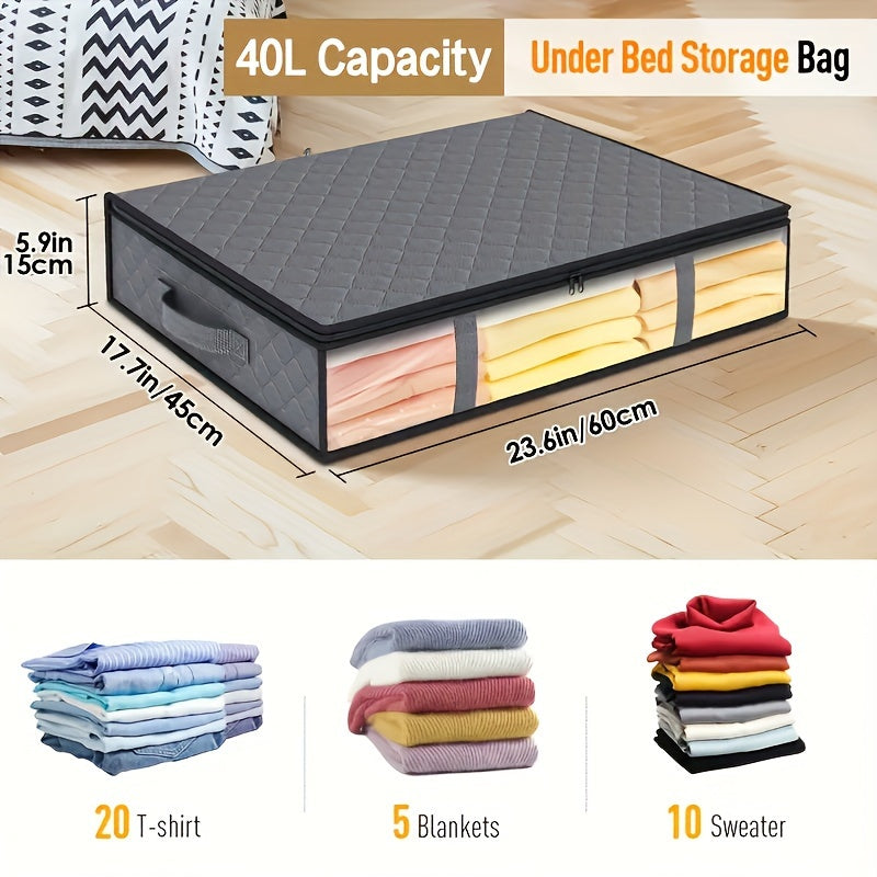 Large Capacity Foldable Storage Bags with Transparent Windows and Handles for Clothes Shoes Bedding Toys