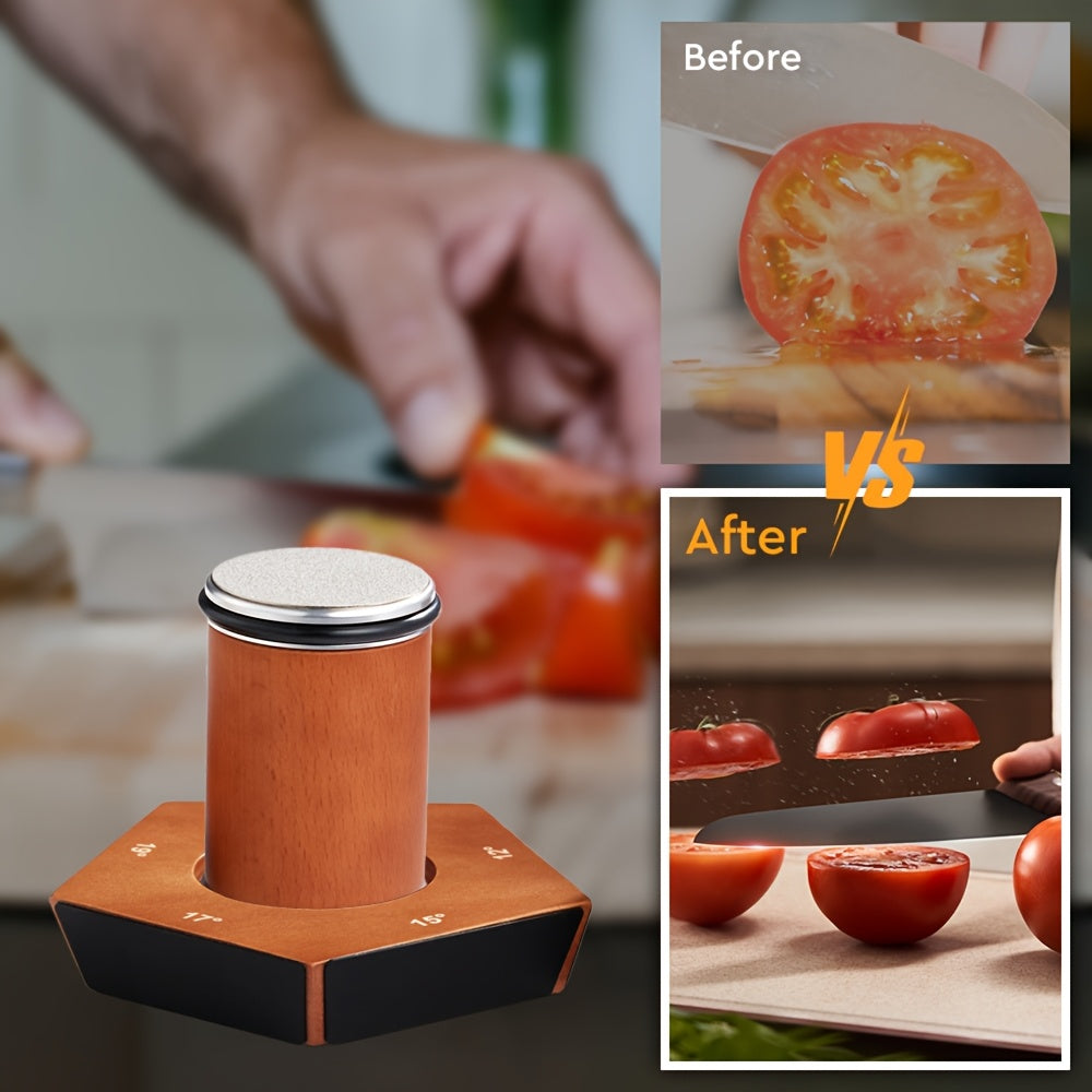 Juego de afilador de cuchillos con rodillo de diamante y 5 ángulos ajustables para afilar cuchillos de acero al carbono