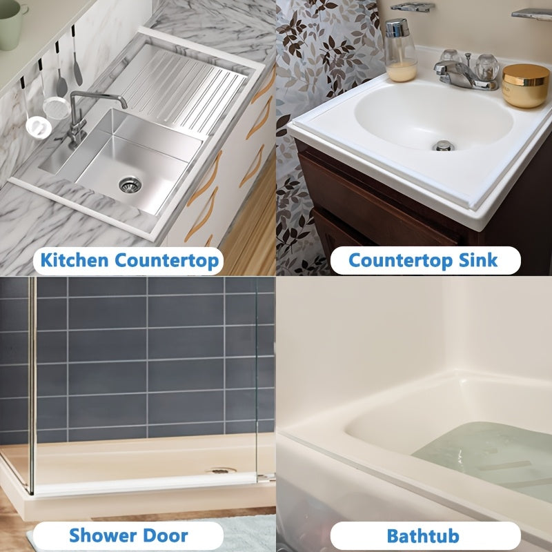 Plastic Waterproof Water Dam Barrier Strip Self-Adhesive for Shower Sink Tub