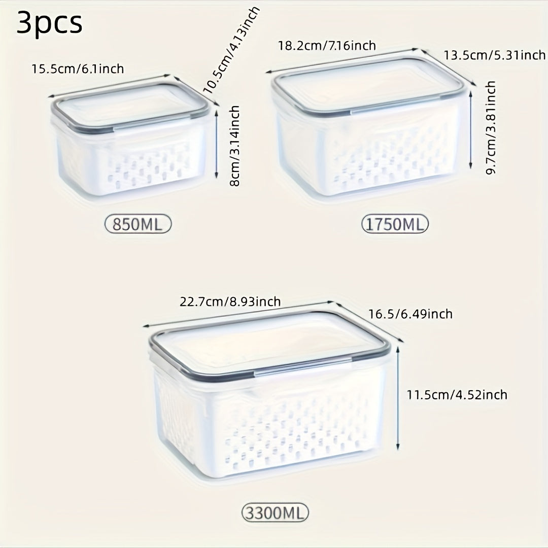 9 Large Leakproof Fridge Storage Containers with Removable Colanders