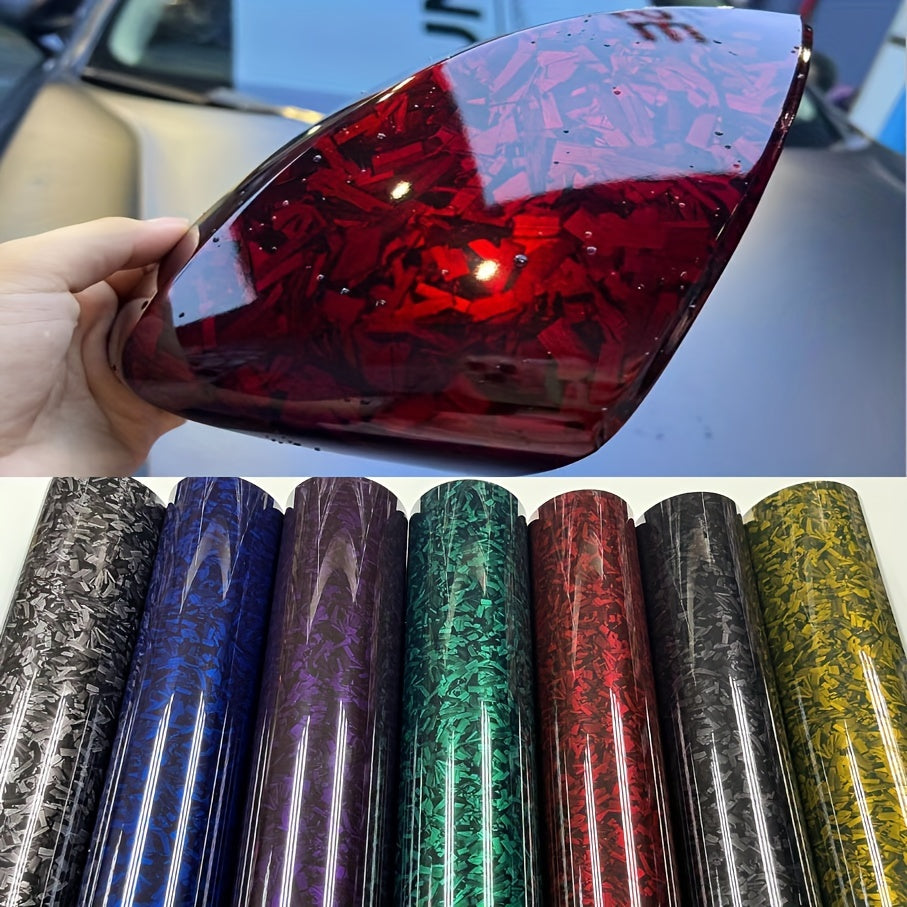 Avtomobil mototsikl ichki oyna qopqog'i qoplamasi, Forged Carbon Fiber rang o'zgartiruvchi film