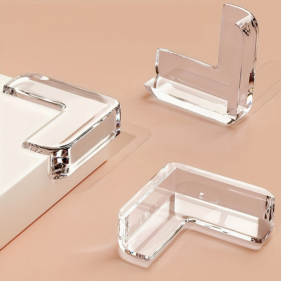 Set of 4 Transparent PVC Corner Guards for Furniture Edge Protection