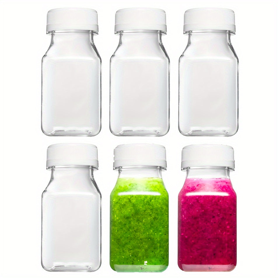 4oz shaffof plastmassa ichimlik shishalari, qopqog'lar bilan, 4, 6 yoki 8 ta, sharbat, sut, smuzi uchun