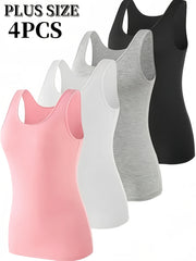 Women's Large Summer Sleeveless Casual Vest Pack of 4