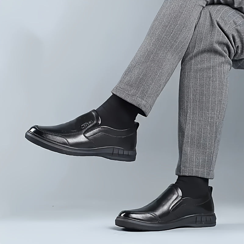 Men's Slip-On Shoes Breathable PU Comfortable Casual Rubber Sole