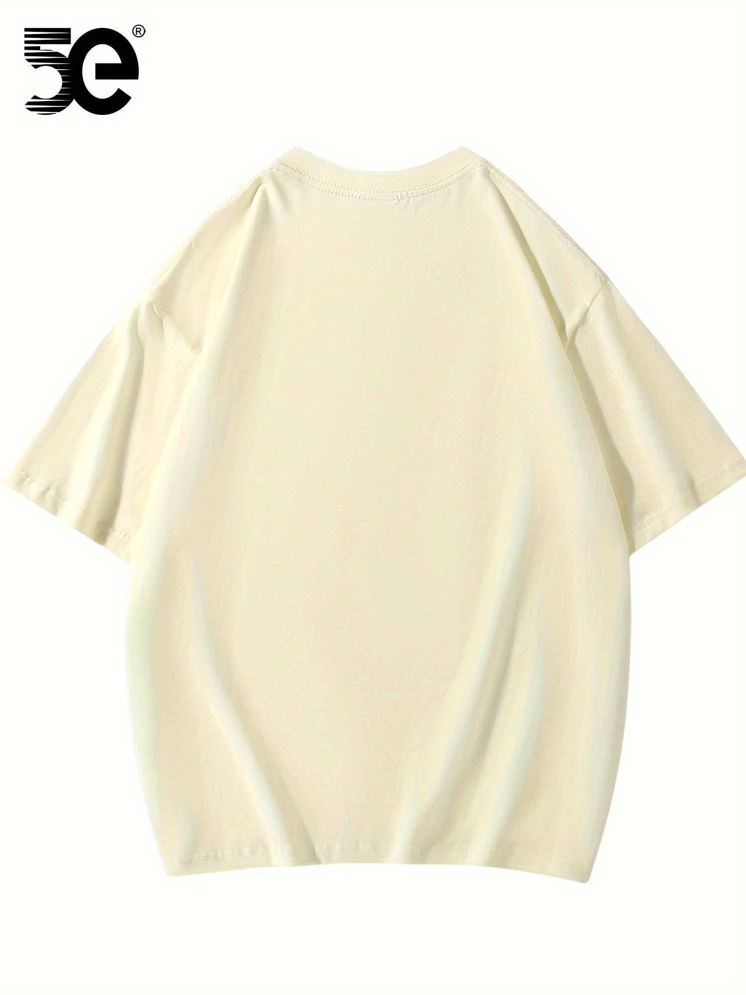 5E Erkaklar 100% Paxta Teddy Bear Grafik Print T-shirti, Yozgi Tashqi Kiymatlar uchun Qisqa Yengli Crew Neck T.