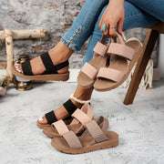 Women's Slip-On Sandals Open-Toe Summer Beach Shoes Cushioned Insole