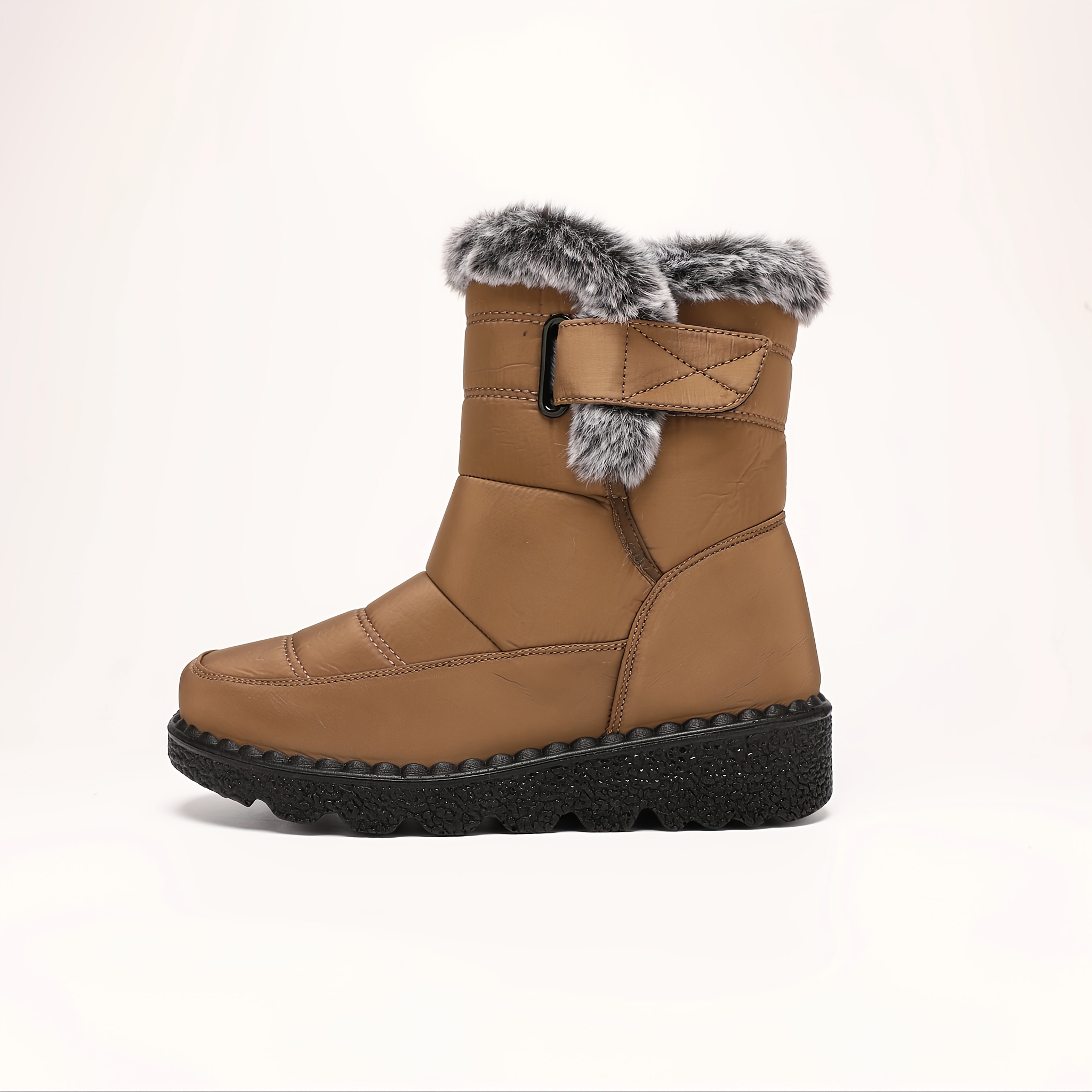 Women's All-Season Slip-On Boots Cushioned Sole Navy Blue Winter Shoes