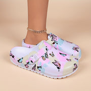 Women's Butterfly Print Adjustable Clogs EVA Lightweight Slip-On Shoes