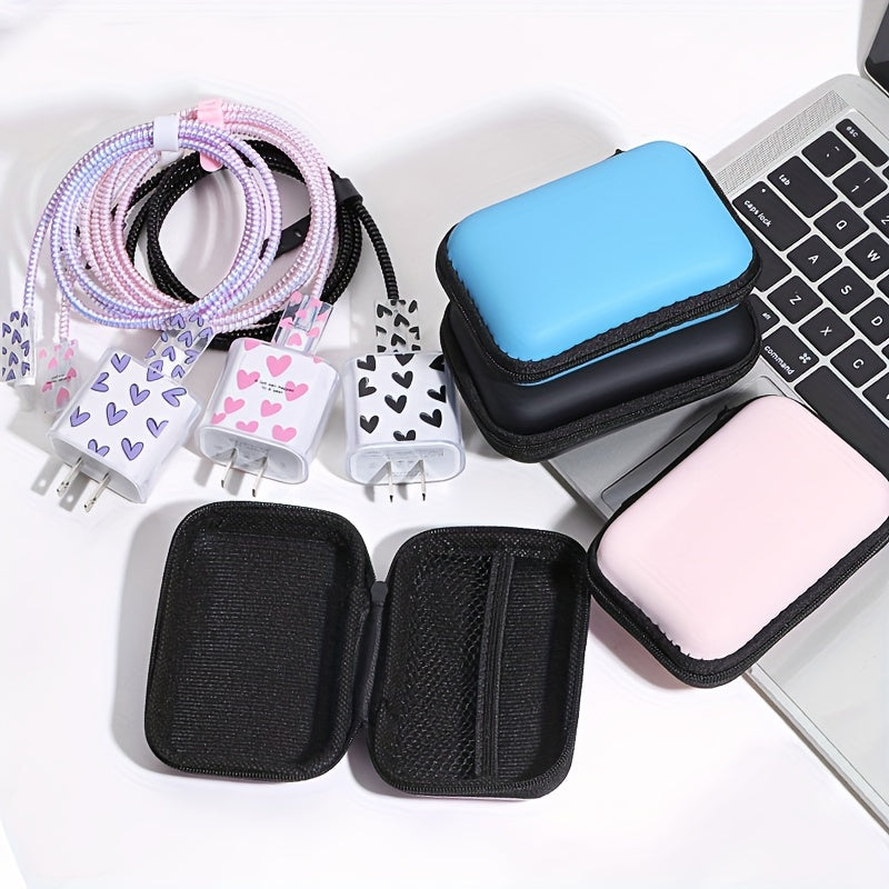 Hard Shell Cable Organizer Case for iPhone Accessories 6-Piece EVA Storage Kit