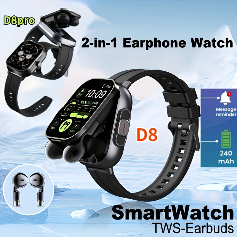 All-in-One Smart Watch with Headphones Call Message Alerts Customizable Faces Sports Modes High-Definition Display