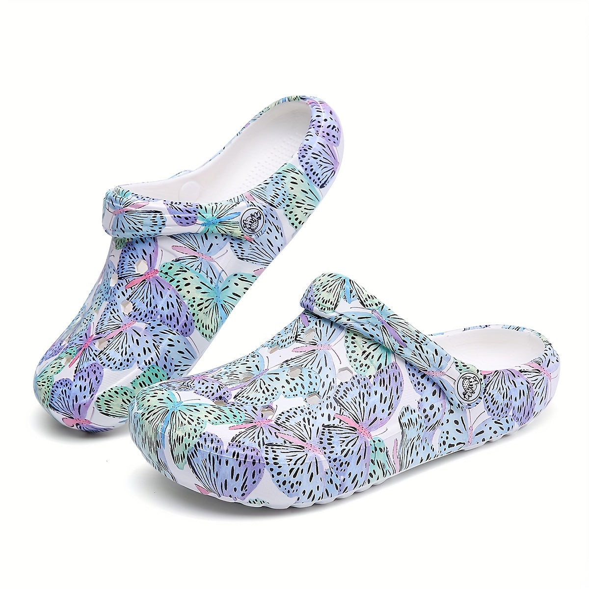 Women's Cartoon Print Lightweight Flat Home Garden Clogs Breathable Non-slip