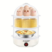 Electric egg cooker with vegetable steamer 14 capacity BPA-free signal indicator