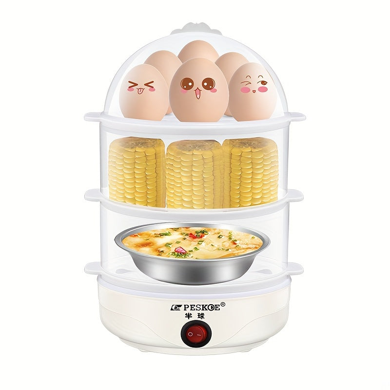 Electric egg cooker with vegetable steamer 14 capacity BPA-free signal indicator