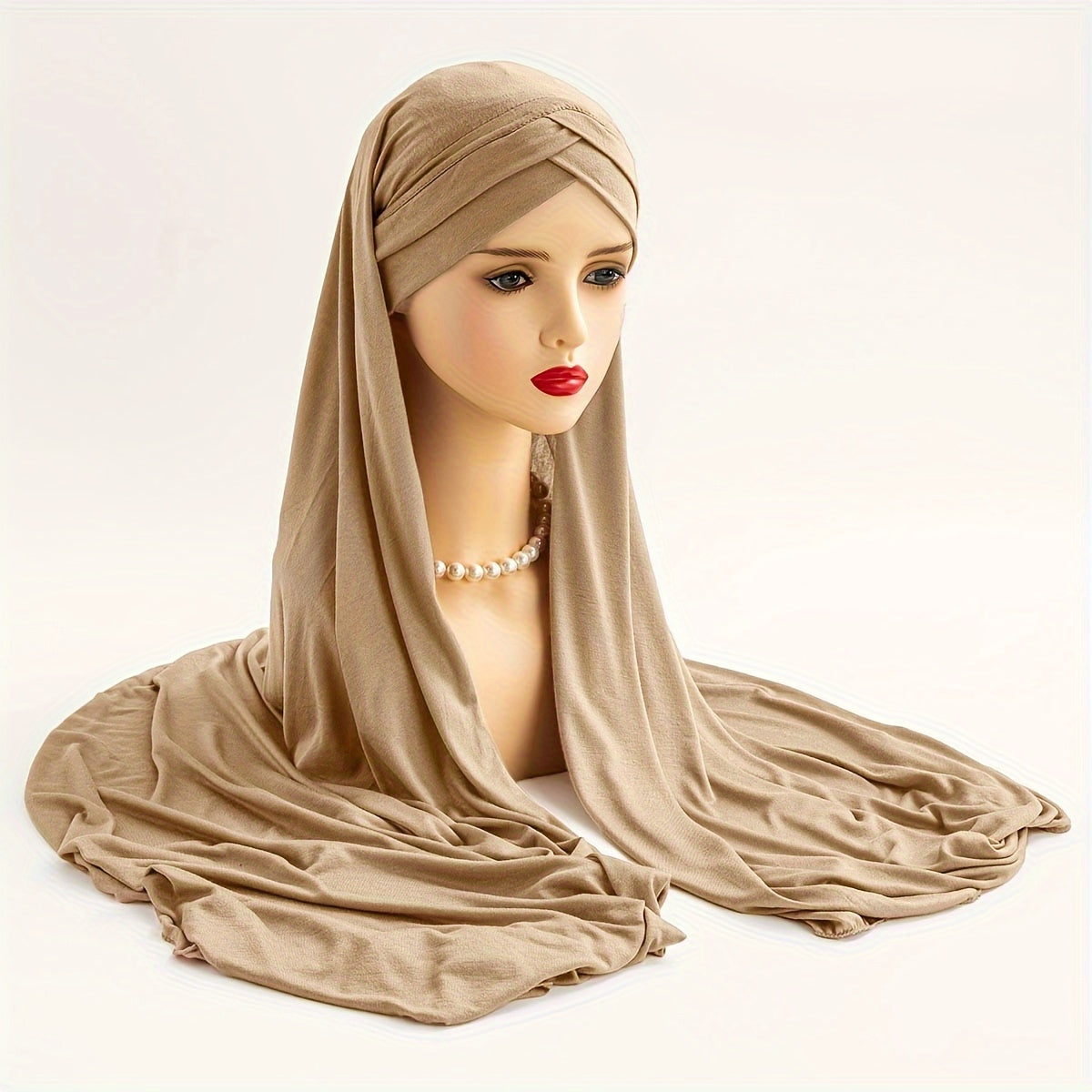 Ayollar uchun nafas oladigan bosh yopish, darhol hijab bilan, quyoshdan himoya qilish uchun bir bo'lakli elastik bandana