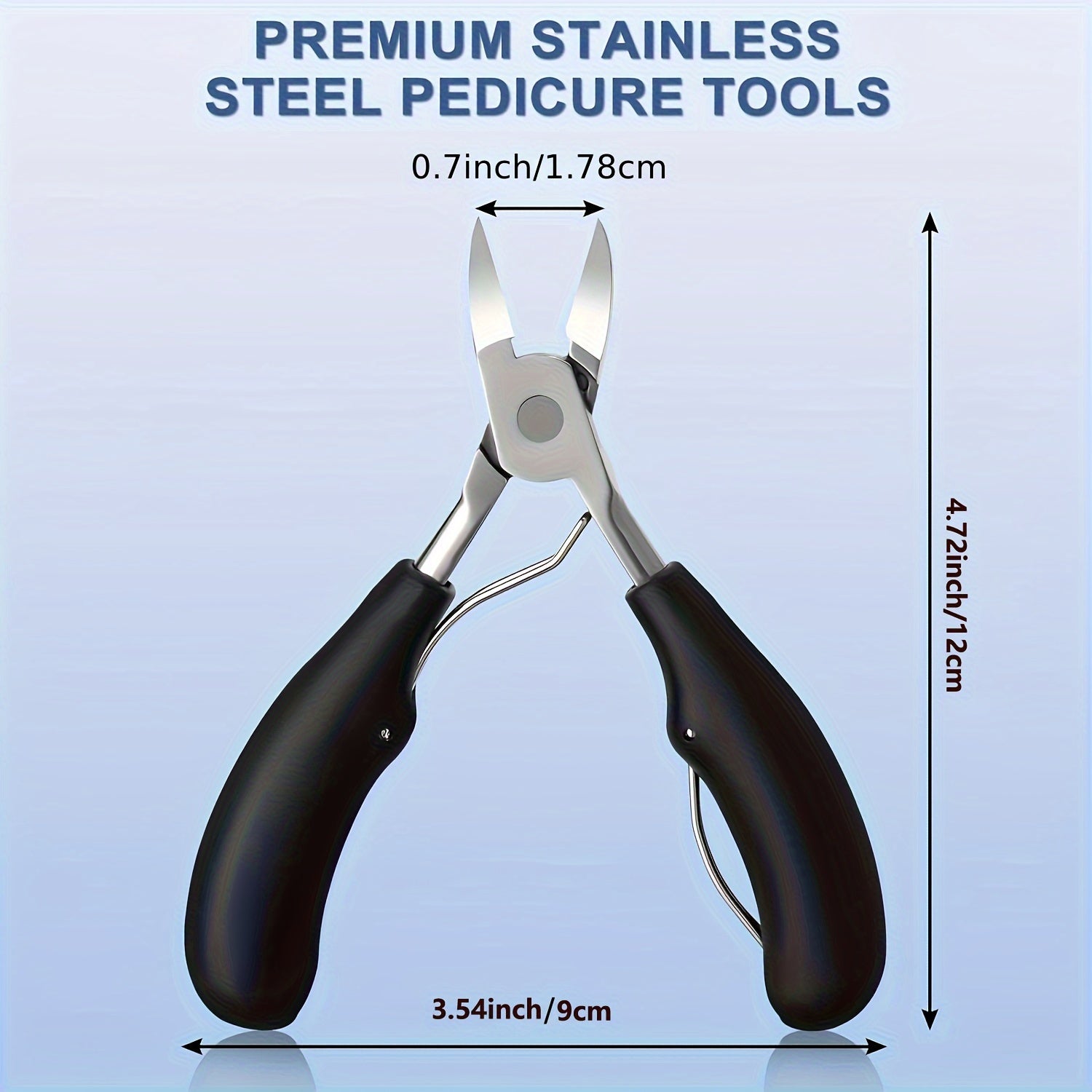 Stainless Steel Toenail Clippers with Curved Blades and Nail File for Ingrown Nail Care