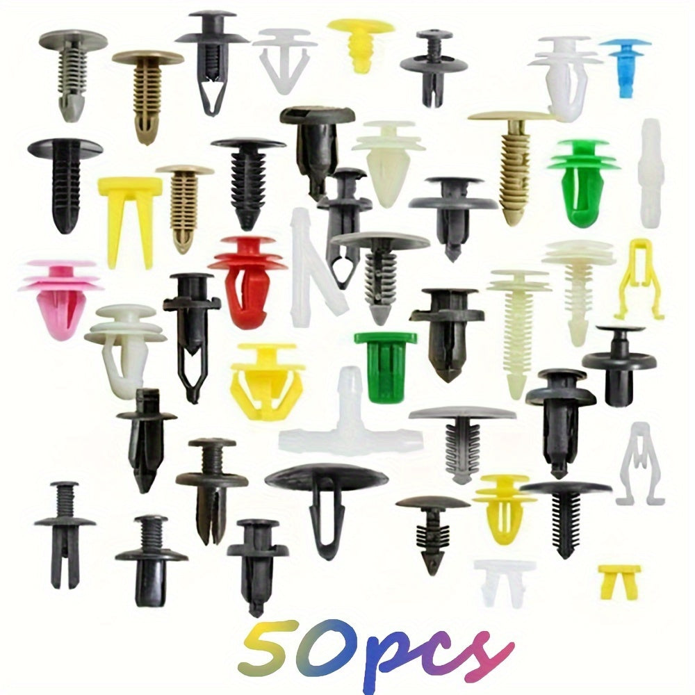 50/100pcs Universal Car Plastic Door Panel Bumper Rivet Fastener Kit
