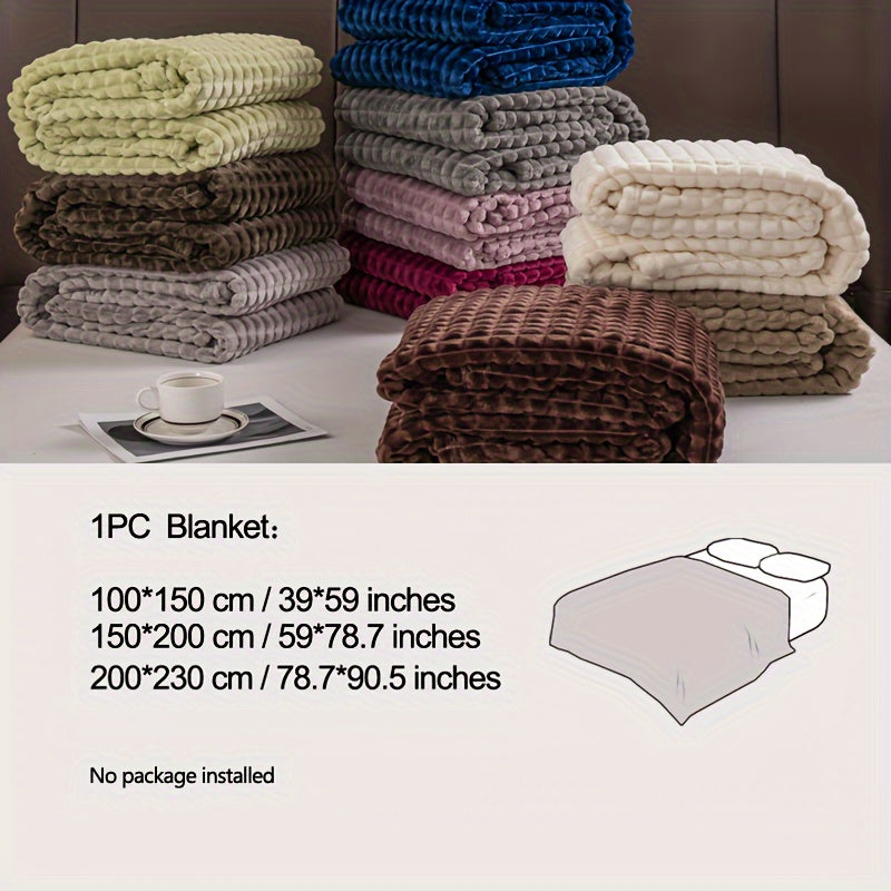 Multifunctional Flannel Blanket in Various Colors for Bedroom Living Room and Travel