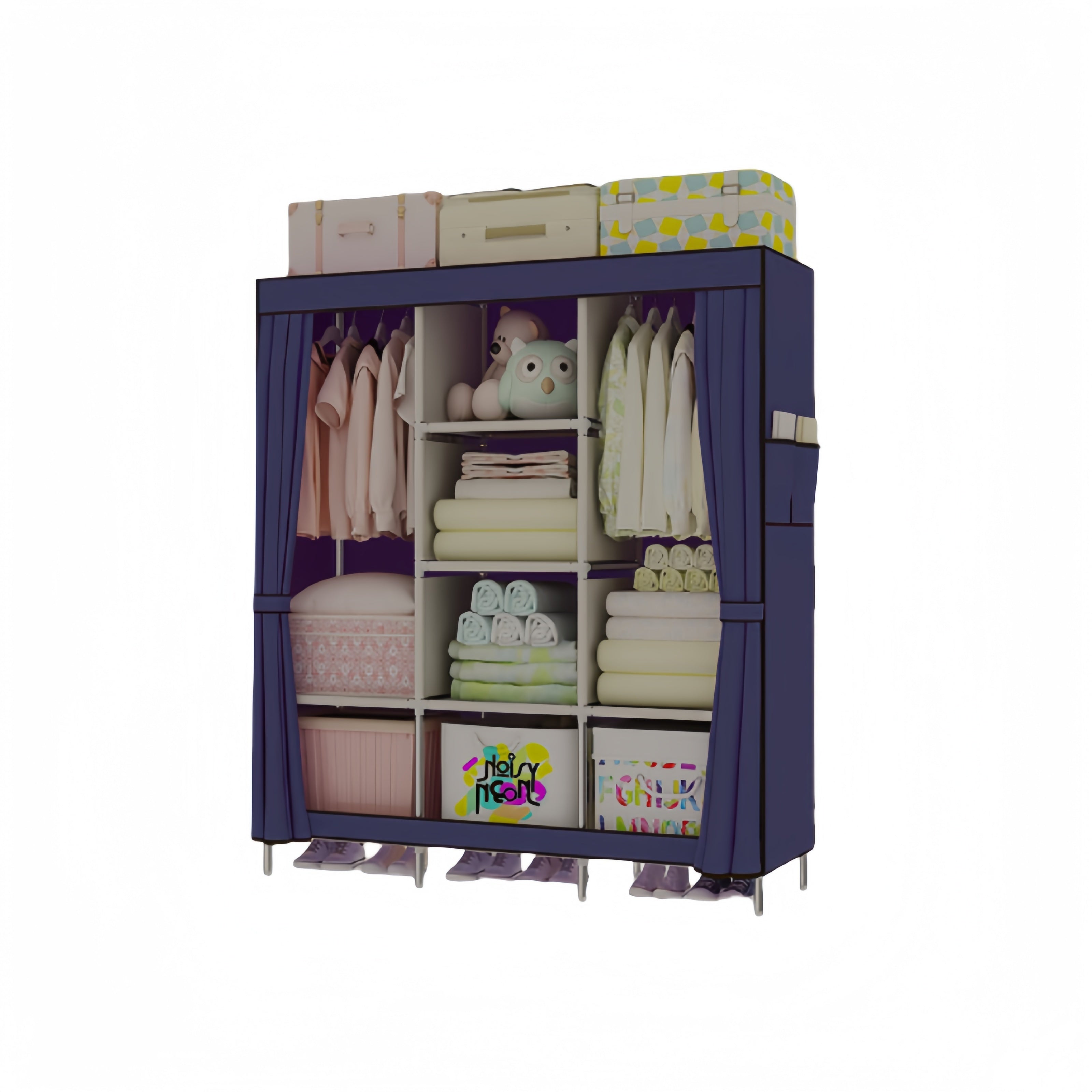 Portable Wardrobe Organizer with Durable Non-Woven Fabric, Sturdy and Easy to Assemble