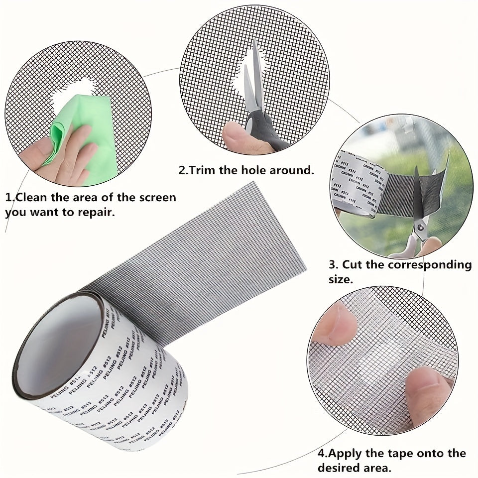 Self-Adhesive Waterproof Mosquito Screen Repair Tape Fiberglass Patch 2M