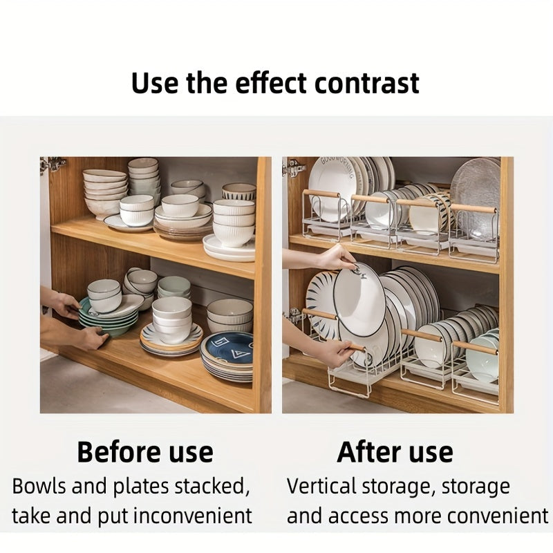 Organizador de encimera para bandeja de metal que ahorra espacio, sin necesidad de taladrar