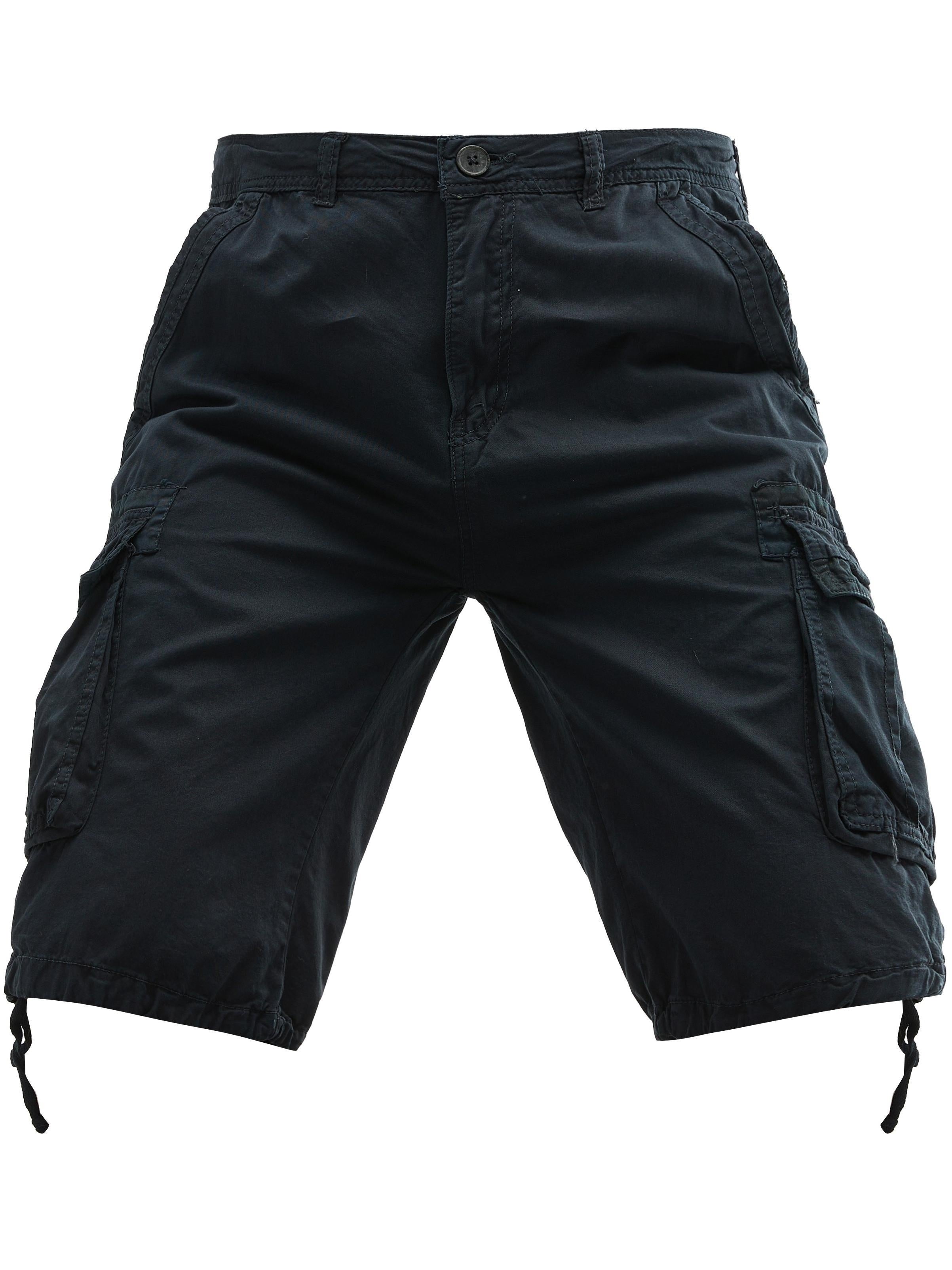 Men's Plus Size Cotton Cargo Shorts Solid Color Street Style Regular Fit Non-Stretch Woven Fabric