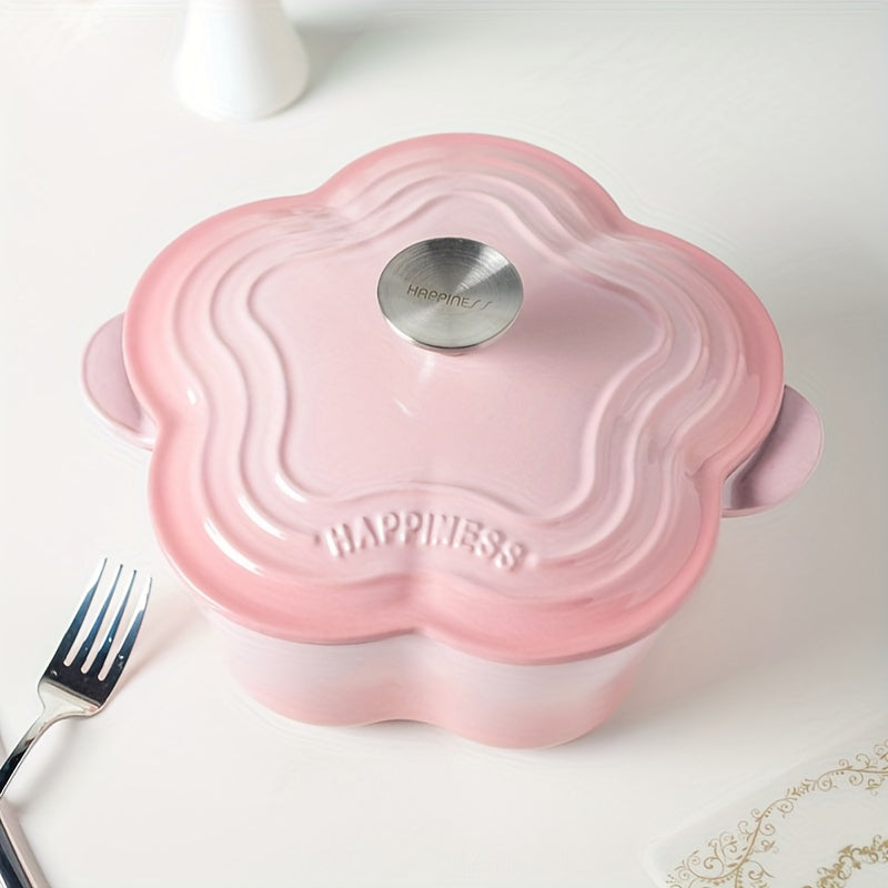 Enamelled Cast Iron Pumpkin Soup Pot Non-Stick Induction Compatible Durable