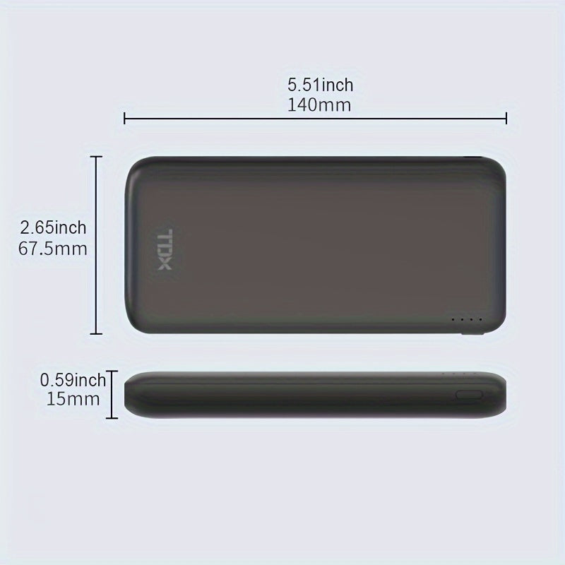 Portable 10000mAh Power Bank for iPhone, Samsung, Android Devices