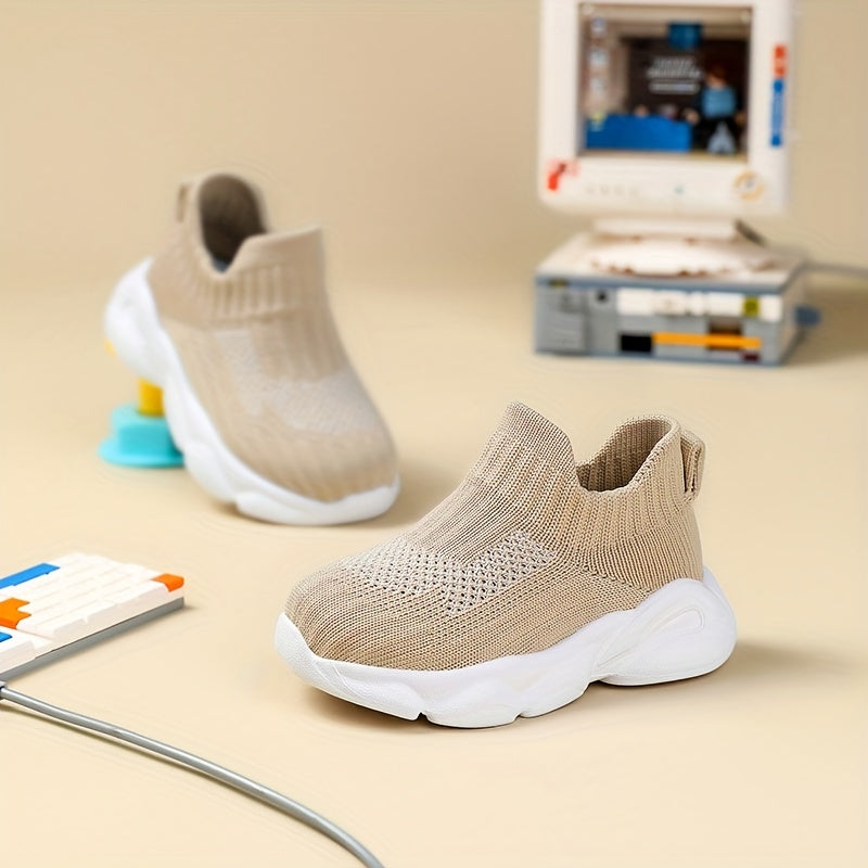 Infants Toddlers Slip-On Sneakers with Anti-Slip EVA Sole Fabric Upper All-Season