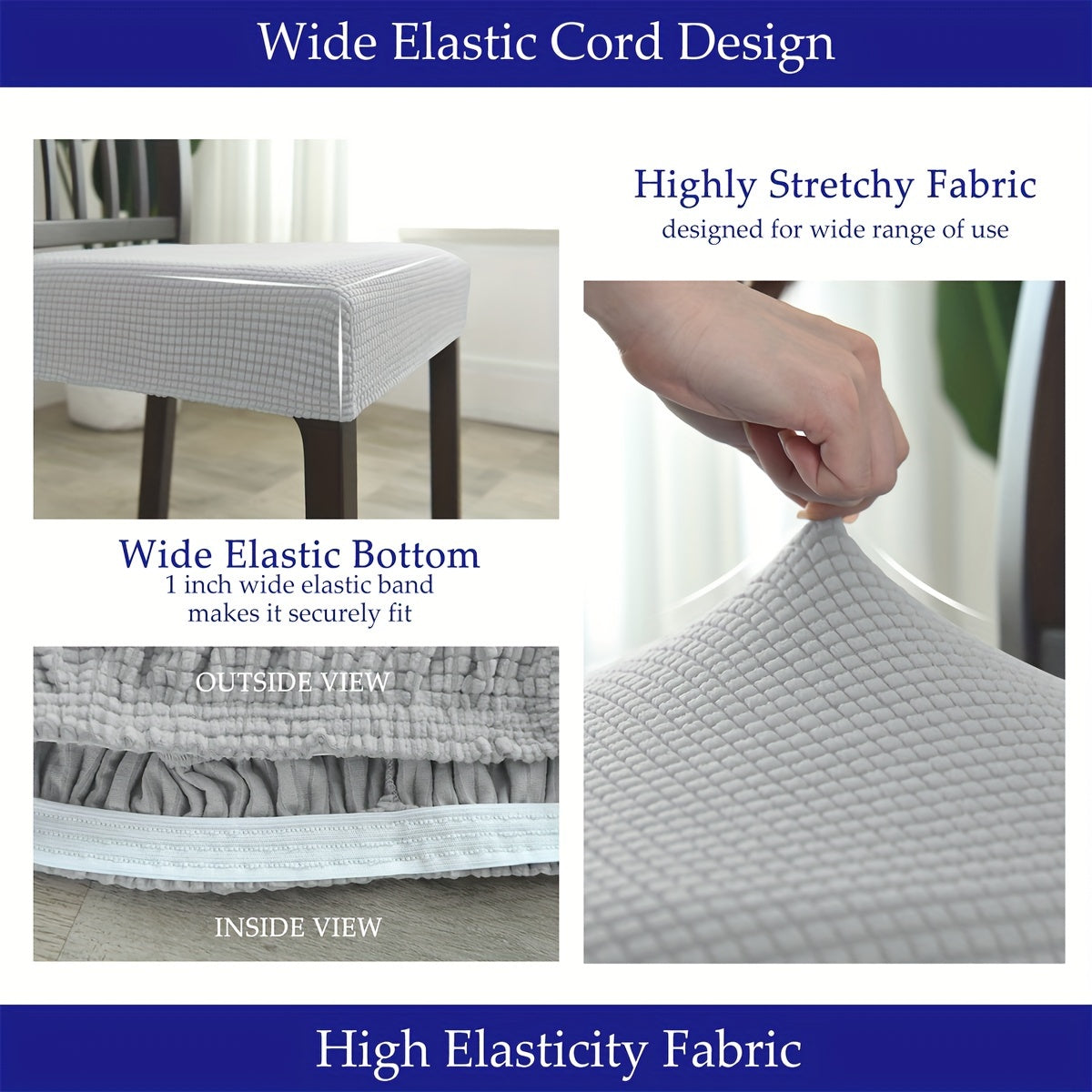 Растяжная эластичная спандекс-полиэстеровая накидка на стул для обеда, подходит для большинства стульев 42-66 см