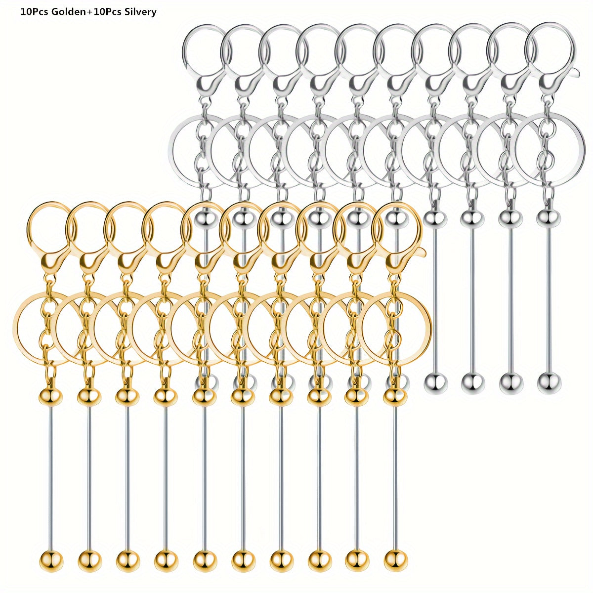 Set of 20 Gold Keychain Pendants for DIY Crafts and Gifting Valentine's Christmas Theme