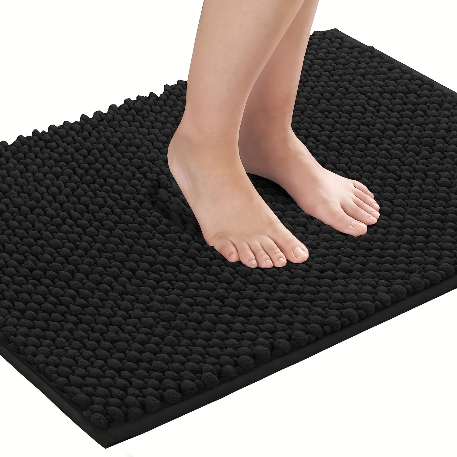 Thick Bathroom Rug Non-Slip Soft Polyester PVC Backing Kitchen Mat