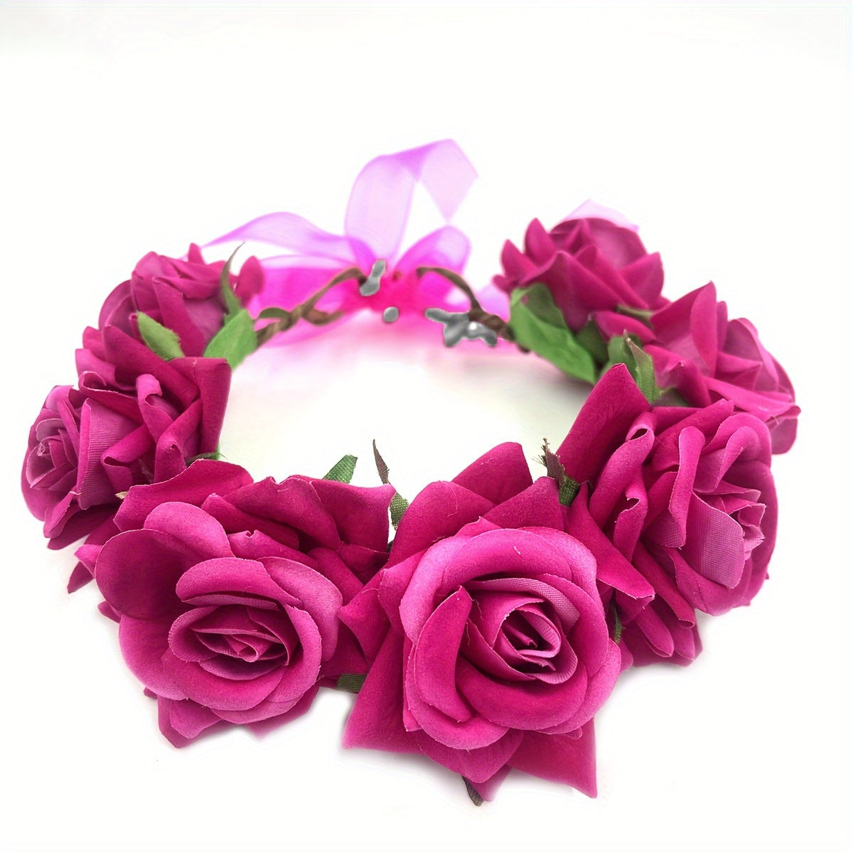 Adorno para el cabello con flor de novia, enredadera de rosas falsas, accesorio para peinado de boda en la playa