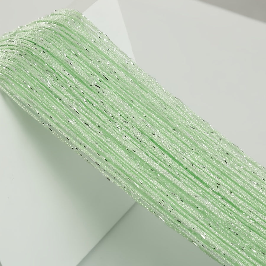 Orange and Yellow Beaded Curtain Polyester Sheer Door Hanging for Living Room Bedroom Wedding Entrance