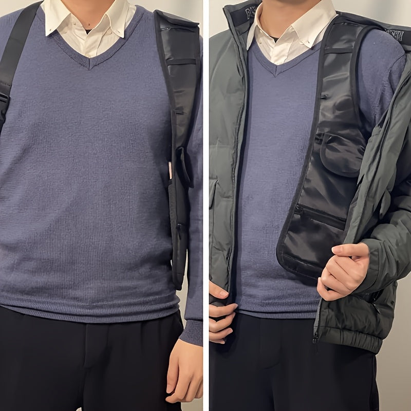 Men's Underarm Invisible Shoulder Bag Anti-Theft Crossbody Knit Fabric Polyester Nylon