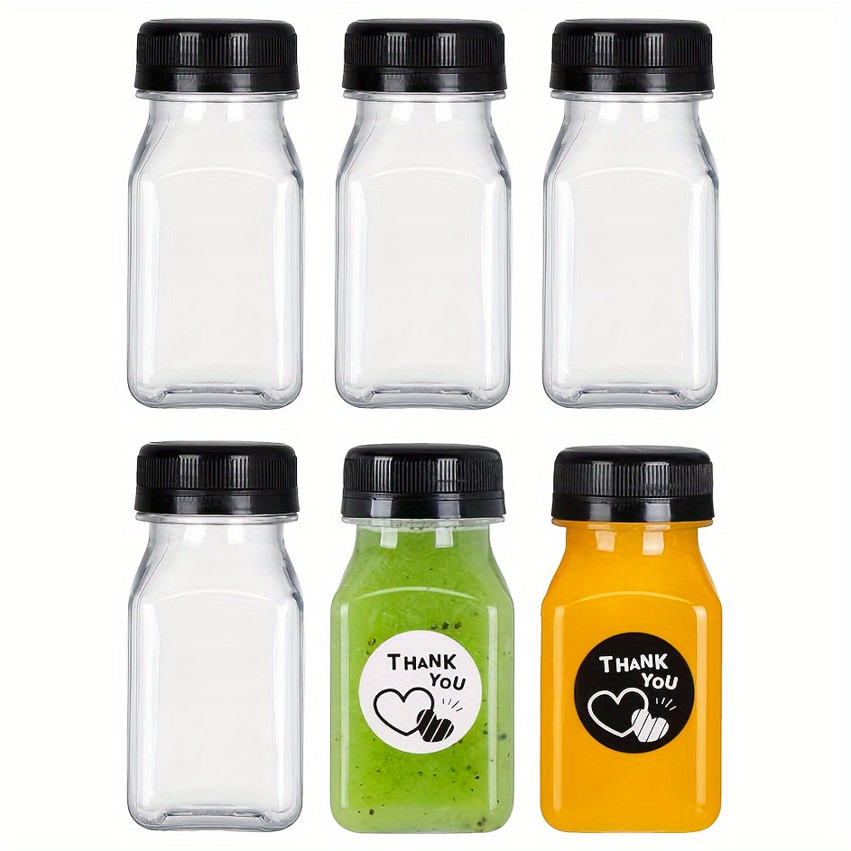 4oz shaffof plastmassa ichimlik shishalari, qopqog'lar bilan, 4, 6 yoki 8 ta, sharbat, sut, smuzi uchun