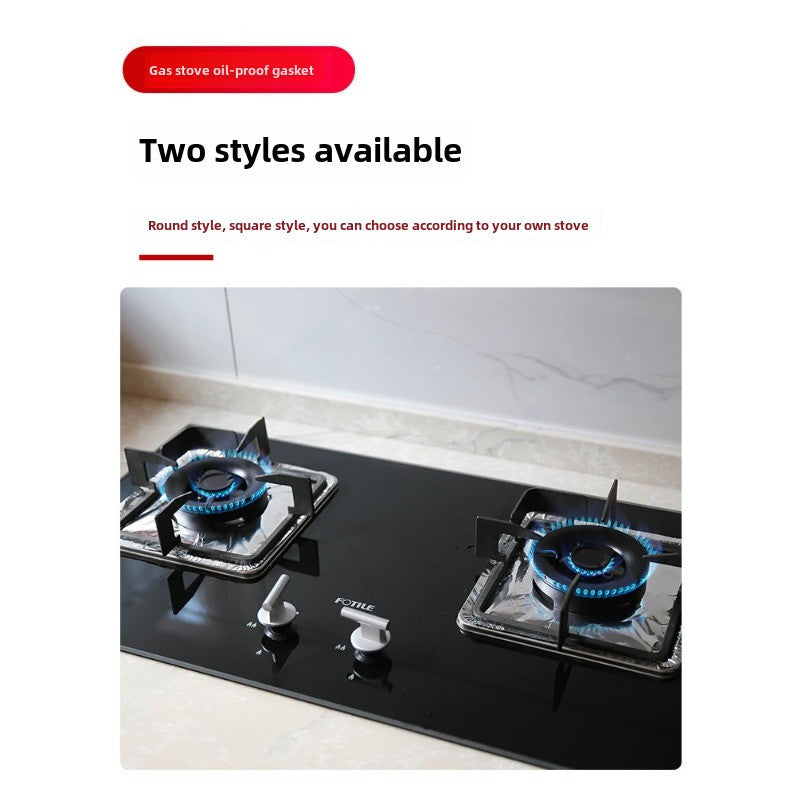 Oil-Proof Gas Stove Mat Protective Pad Round Square Kitchen Tin Paper