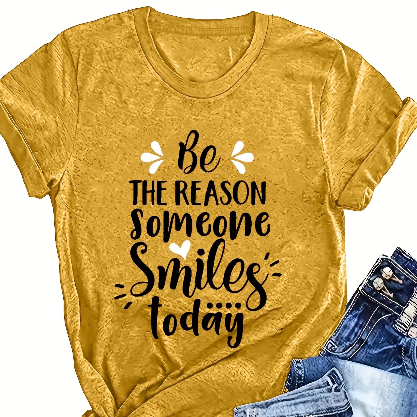 Women’s Short Sleeve Cotton T-Shirt with Letter Print Casual Summer Tee