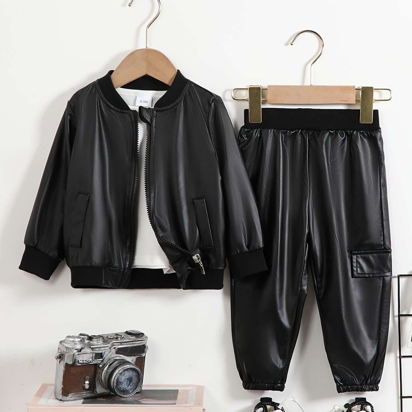 Conjunto de 2 piezas para niños: chaqueta cortaviento y pantalones casuales para primavera y otoño