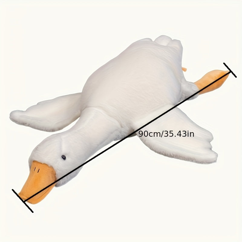 White Plush Goose Pillow for Kids Bedroom Sofa Decor Gift